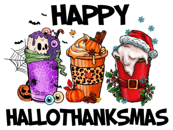 Happy HalloThanksMas Design - DTF Ready To Press