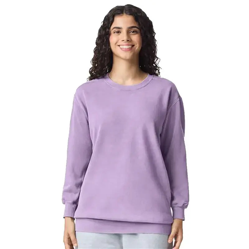 Comfort Colors 1566 Garment-Dyed Crewneck Unisex Sweatshirt - Iris DTF