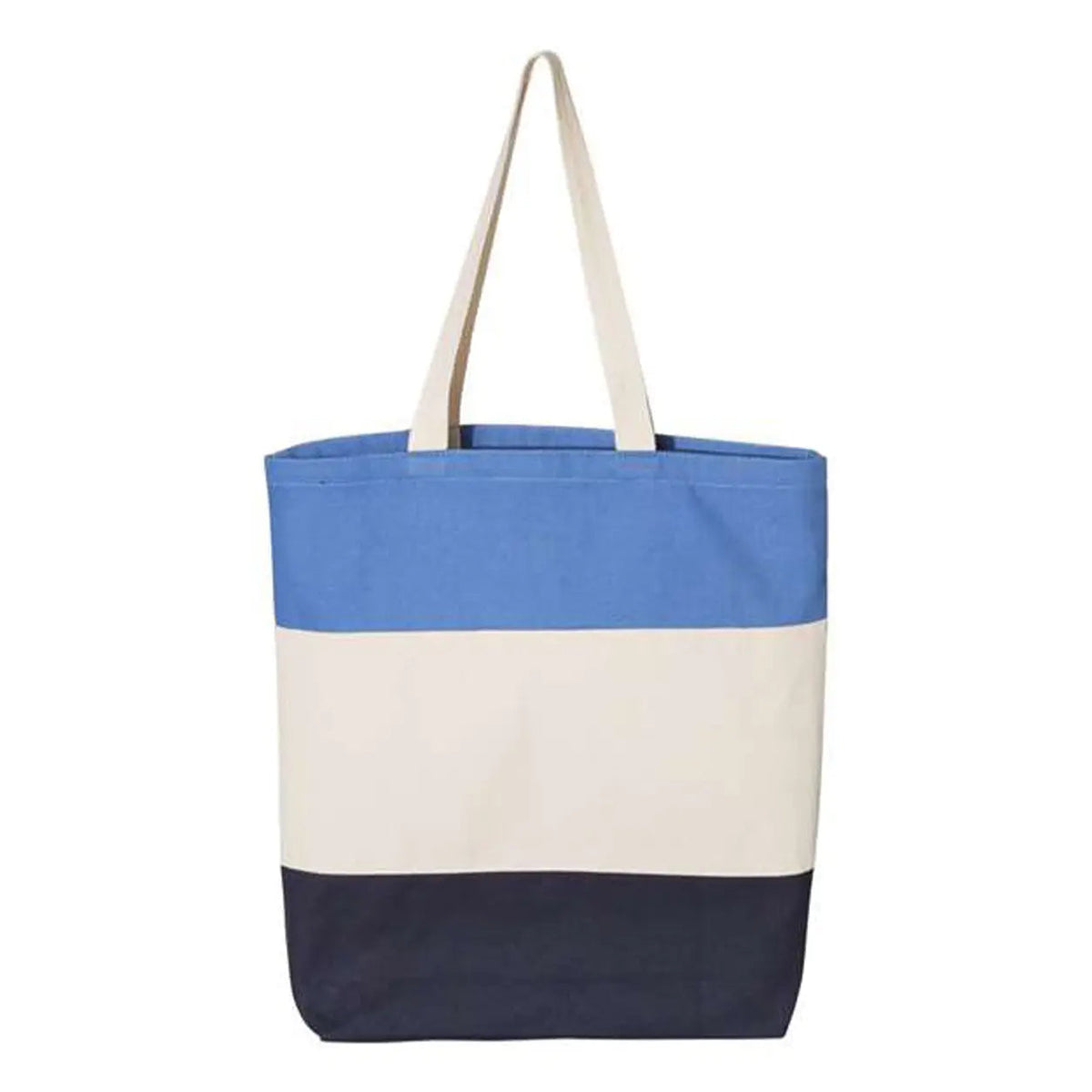 Q125900D 10L Tri-Color Canvas Tote Bag - Three-Tone Mini Shopper - Iris DTF