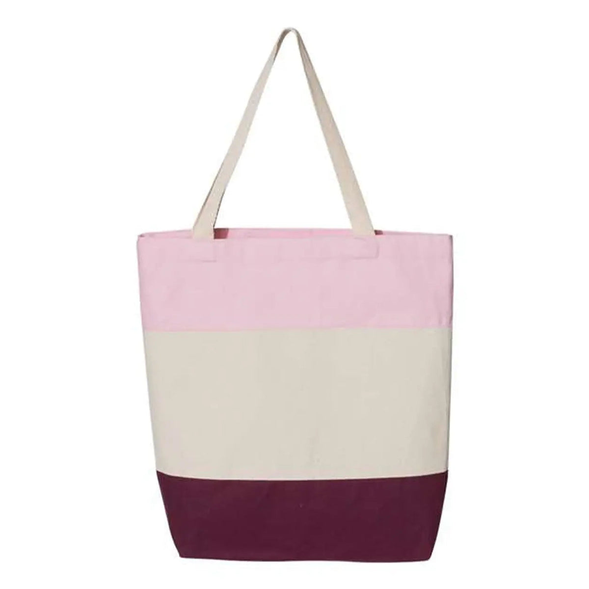 Q125900D 10L Tri-Color Canvas Tote Bag - Three-Tone Mini Shopper - Iris DTF