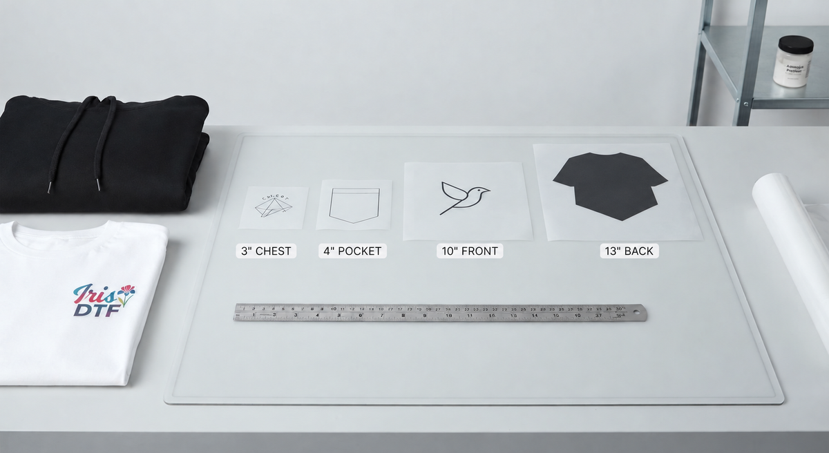 DTF Transfer Size Chart: What Size to Order for Every Placement