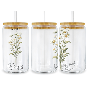 UV DTF 16 oz Libbey Cup Wrap Daisy Birthday | Iris DTF