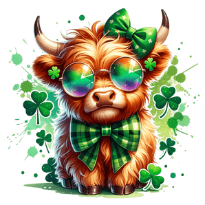 St. Patrick's Day Cute Highland Cow Design | Iris DTF