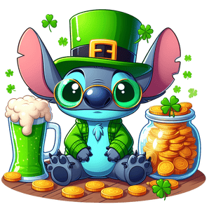 Disney Lilo Stitch Saint Pattys Day Beer Lover | Iris DTF