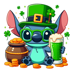 Lilo and Stitch St. Patty Lucky Clover Design | Iris DTF