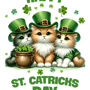 Happy St Patrick's Day Funny Cat Design | Iris DTF
