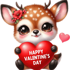 Happy Valentine's Day Deer Design - DTF Ready To Press