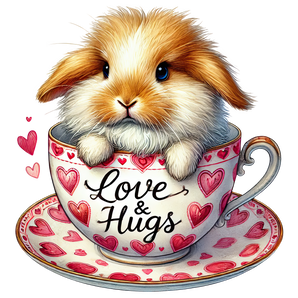 Valentine's Day Love And Hugs Bunny Design | Iris DTF