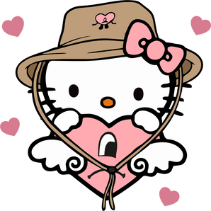 Hello Kitty Bad Bunny Love Design - DTF Ready To Press