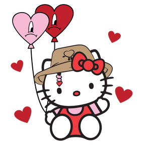 Hello Kitty Bad Bunny Valentine's Day Design - DTF Ready To Press