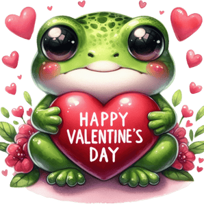 Happy Valentine's Day Frog Design - DTF Ready To Press