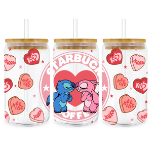 Lilo and Stitch XOXO Kiss Be Mine Starbucks | Iris DTF