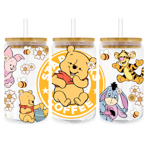 Winnie the Pooh and Friends Glass Cup Wrap V1 | Iris DTF
