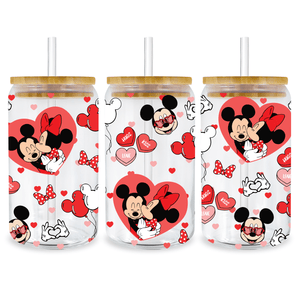 Valentine's Day Hug Love Kiss Glass Wrap Design | Iris DTF