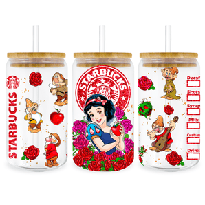 Disney Snow White Glass Cup Wrap - DTF Ready | Iris DTF