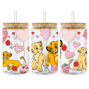 Lion King Simba and Nala Glass Cup Wrap V1 | Iris DTF