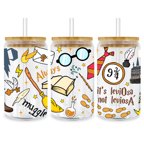 Harry Potter Hogwarts Muggle Glass Cup Wrap V1 | Iris DTF