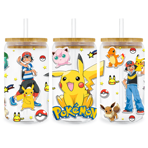 Pokémon Glass Cup Wrap - DTF Ready to Press | Iris DTF