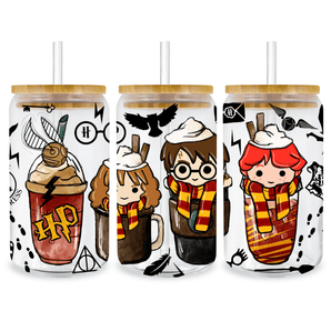 Harry Potter Hermione and Ron Glass Cup Wrap V1 | Iris DTF