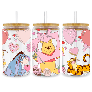 Winnie the Pooh Glass Cup Wrap V1 | Iris DTF