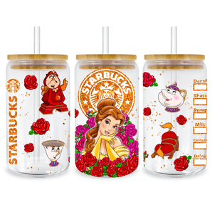 UV DTF 16 oz Libbey Cup Disney Princess Belle | Iris DTF