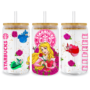 Sleeping Beauty Glass Cup Wrap V1 | Iris DTF