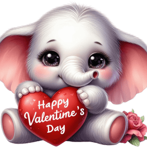Happy Valentine's Day Elephant Design | Iris DTF