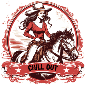Chill Out Cowgirl Design - DTF Ready To Press