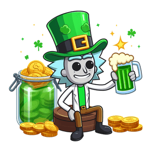 Rick Drinking Beer St Patrick's Day Design | Iris DTF