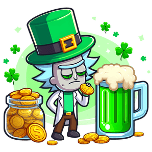 Rick and Beer Drinking Saint Patrick Day Design | Iris DTF