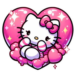 Cute Hello Kitty - Valentine's Day Heart Design | Iris DTF