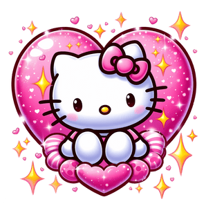 Princess Hello Kitty Couple Heart Design | Iris DTF