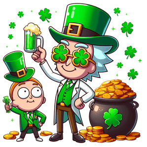 Rick and Morty Lucky Day Saint Patrick's Design | Iris DTF