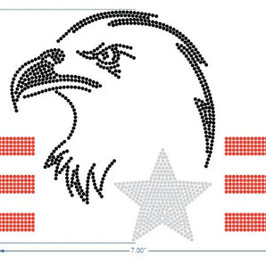 21016 Eagle with USA flag Rhinestone | Iris DTF