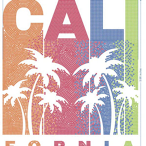 21020 CALI colorful Rhinestone | Iris DTF