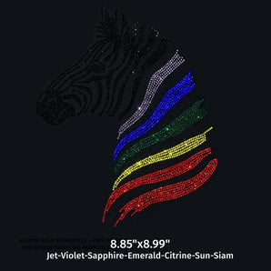 21046 Colorful Zebra Rhinestone | Iris DTF