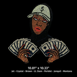 22004 Money Girl Rhinestone | Iris DTF