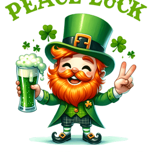 Peace Luck Funny St Patrick's Day Design- DTF Ready To Press
