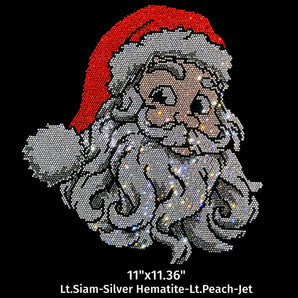 23023 Santa Head Rhinestone | Iris DTF