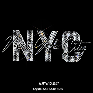 24017 NY City Text Rhinestone | Iris DTF
