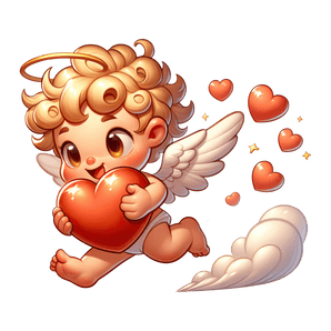 Baby Cupid Heart Design - DTF Ready To Press