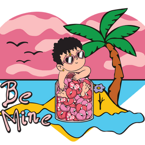 Bad Bunny Be Mine Beach Valentine's Day Design | Iris DTF