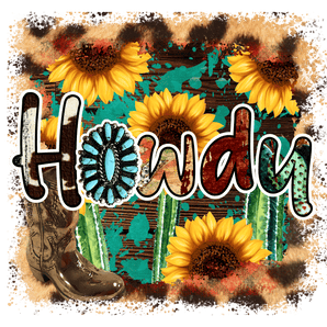 Howdy Sunflower Design - DTF Ready To Press