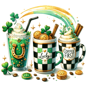 Saint Patrick's Day Coffee Lover Design | Iris DTF