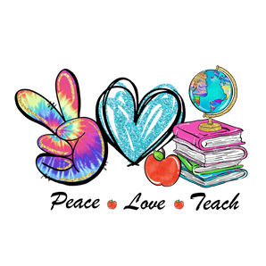 Peach Love Teach Design - DTF Ready To Press