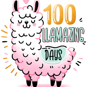 100 Llamazing Days of School Llama Design | Iris DTF