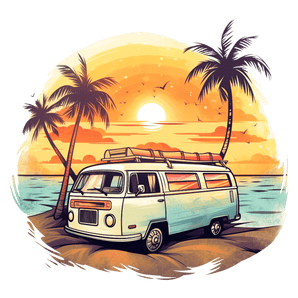 Retro Summer Sunset Design - DTF Ready To Press