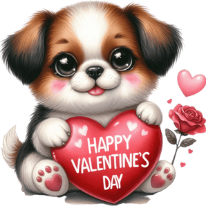 Happy Valentine's Day Puppy Design | Iris DTF