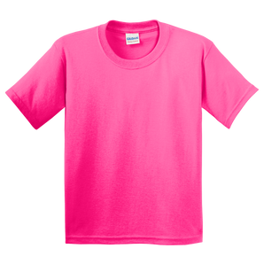 Gildan 5000B – Safety Pink Size XS - Front View