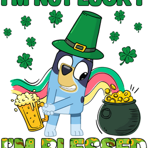 Funny Bluey St Pattys Day Design - DTF Ready To Press